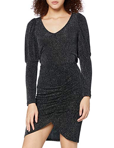 Vila Damska spódnica Vishinni Hw Glitter Skirt, czarny/szczegóły: srebrny lurex, M