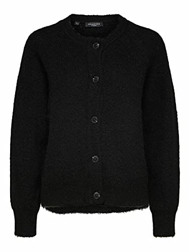 SELECTED FEMME Damski sweter Slflulu Ls Knit Short Cardigan Noos, czarny, XL