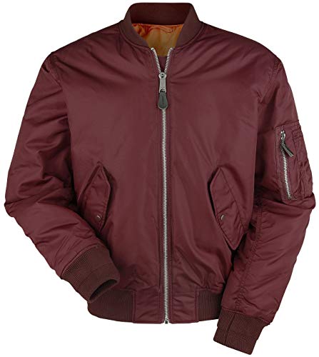 Brandit Kurtka męska MA-1, kurtka bomberka kurtka lotnicza Blouson, burgundowy, XL