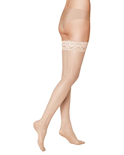 KUNERT Damskie matowe delikatne pończochy samonośne, 102000 Mystique 20, Teint 3520, 35/37