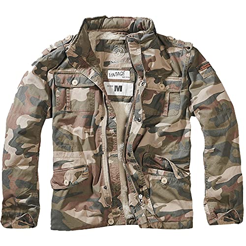 Brandit Britannia letnia kurtka męska w stylu vintage, przejściowa, wojskowa kurtka outdoorowa, Light Woodland, 3XL