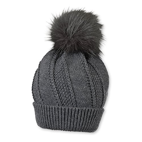Sterntaler Dziewczęca czapka z dzianiny, szary (Anthrazit Melange 592), 51 cm