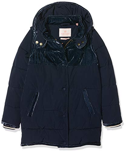Scotch & Soda Dziewczęca kurtka z długim rękawem z Velvet Contrast Panels, niebieski (night 002), 128 cm