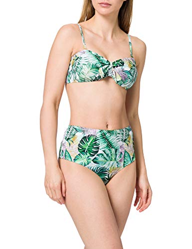 Urban Classics Damski zestaw bikini dwuczęściowy damski kostium kąpielowy z topem typu bandeau, damskie bikini z wysokim stanem, rozmiary XS - XL, biały, L