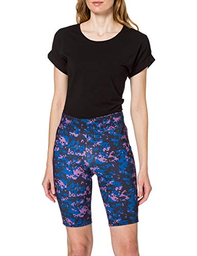 Urban Classics Damskie spodnie kolarskie z wysokim stanem, Camo Tech Cycle Shorts, długie do kolan, legginsy dla kobiet dostępne w wielu kolorach, rozmiary XS - 5XL, Cyfrowy Duskviolet Camo, M