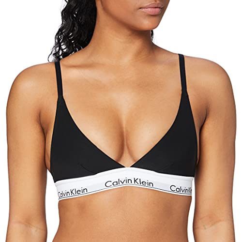 Calvin Klein Bielizna damska trójkątny biustonosz - nowoczesna bawełna, Czarny, L