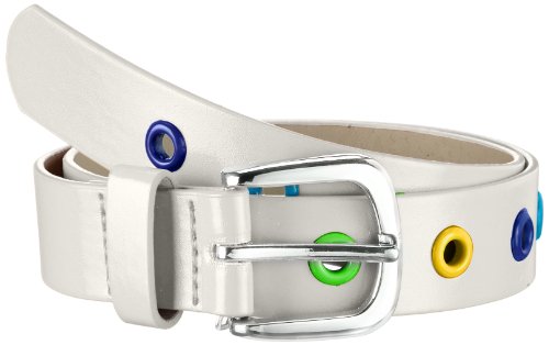 Playshoes Unisex dziecięcy pasek z kolorowymi nitami, 1 – biały., 75