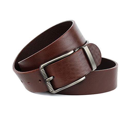 Anthoni Crown Pasek skórzany unisex, ciemnobrązowy, 115 cm