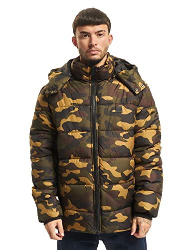 Urban Classics Męska kurtka z kapturem Camo Puffer, wielokolorowy (Woodcamo 00841), XXL