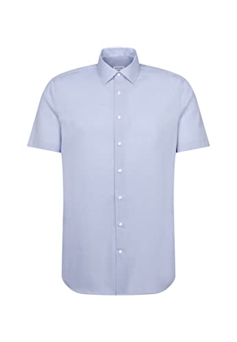 Jedwabna koszula męska biznesowa – nie wymaga prasowania, wąska koszula – krój slim fit – kołnierz Kent – 100% bawełna
