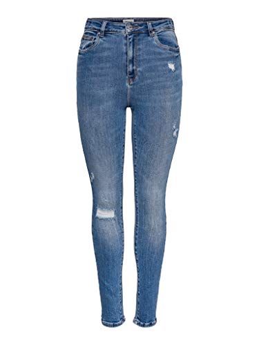 ONLY Dżinsy damskie Skinny Fit ONLMila Life HW Ankle, niebieski (medium blue denim), 28W / 34L