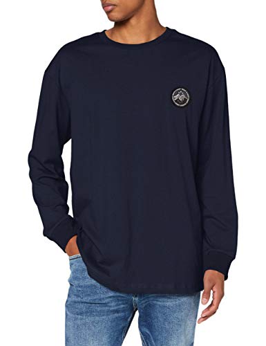 Urban Classics Męski T-shirt Hiking Patch Ls, granatowy, L