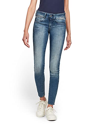 G-Star Lynn Mid Waist Skinny dżinsy damskie, Niebieski (Antic Blue D06746-8968-812), 22W / 30L
