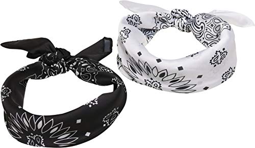 Urban Classics Modna Opaska Bandana, Czarny/Biały, 2 sztuki
