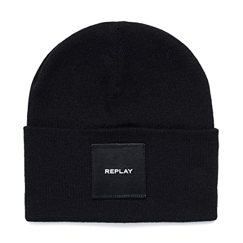 Replay Unisex - czapka dla dorosłych, AX4088.00.A7026, czarny (098 Black), Rozmiar uniwersalny