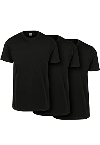 Urban Classics Męski T-shirt Basic Tee 3-pak, różne kolory, rozmiar S - 5XL, Black/Black/Black, XL