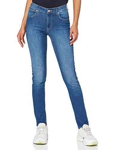 Wrangler Jeansy damskie slim, Niebieski (ciemne pióro 14s), 28W / 32L