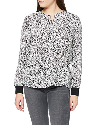 Gerry Weber Damska bluzka z wzorem Milles Fleurs Dessin podkreślająca figurę, czarny/ecru/biały nadruk, 38 PL
