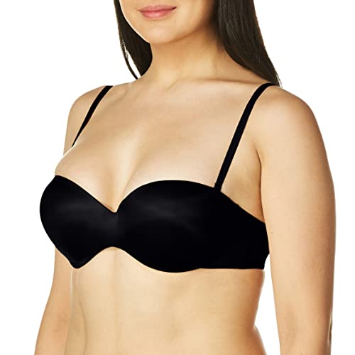 Maidenform Damski gładki bez ramiączek dodatkowe pokrycie przewodowy biustonosz na co dzień, czarny (czarny), 85B