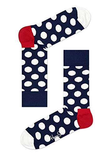 Happy Socks Big Dot, kolorowe i zabawne, Skarpety dla kobiet i mężczyzn, Czerwony-Biały (41-46)