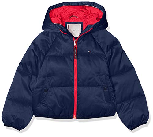 Tommy Hilfiger Dziewczęca kurtka Recycled Short Puffer, niebieski (Black Iris 002), 92 cm