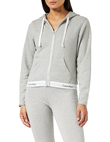 Calvin Klein Top Hoodie Full Zip Bluza z kapturem Kobiety, Szary, S