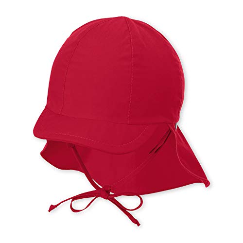 Sterntaler Unisex czapka z daszkiem z ochroną karku i tasiemkami do wiązania, czerwony (czerwony 840), 4XL