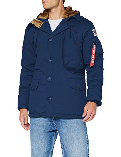 ALPHA INDUSTRIES Męska kurtka polarowa kurtka zimowa, granatowy (New Navy), M