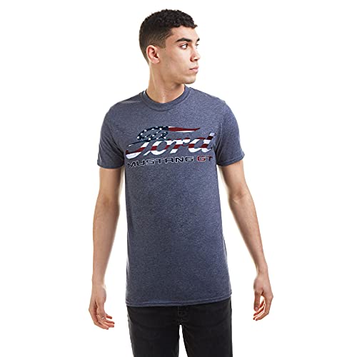 Ford T-shirt męski z flagą amerykańską