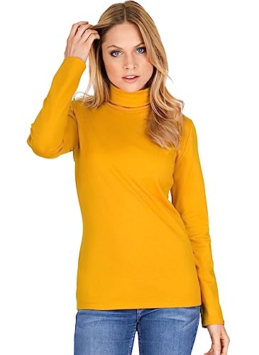 Trigema Damski sweter z golfem, żółty (Goldlack 066), M