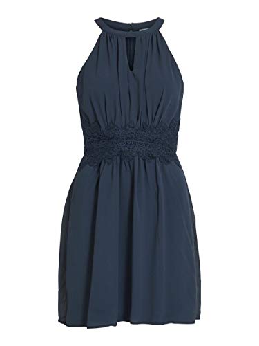 Vila Damska sukienka mini wiązana na szyi, Total Eclipse, 44