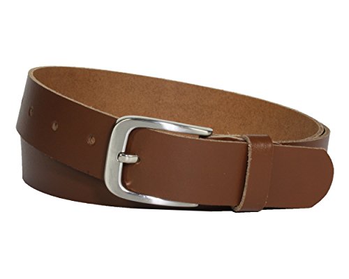 Vascavi Pasek skórzany, 3 cm szerokości, Made in Germany, pasek z prawdziwej skóry, dla kobiet i mężczyzn, możliwość skrócenia, jasnobrązowy, 120 cm Łącznie Długość 130 cm