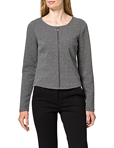 Vila Damski kardigan z krótkim zamkiem błyskawicznym, Medium Grey Melange, S