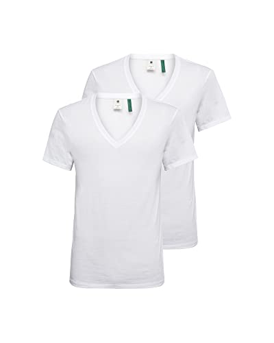 G-STAR RAW Koszulka męska Base Heather 2-pak, Biały (biały stały D07203-2757-2020), XS
