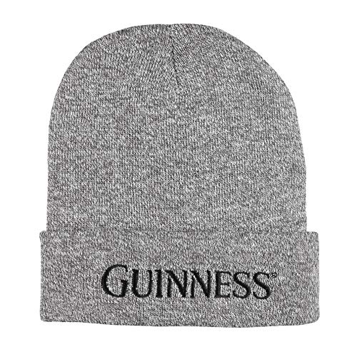 Guinness Męska czapka typu beanie z szablonem, Szary (Heather Grey), Rozmiar uniwersalny