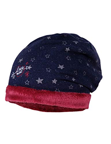 maximo Dziewczęca czapka beanie z dżerseju z gwiazdkami, niebieska (granatowy/Richelieu 4806), (rozmiar producenta: 49/51)