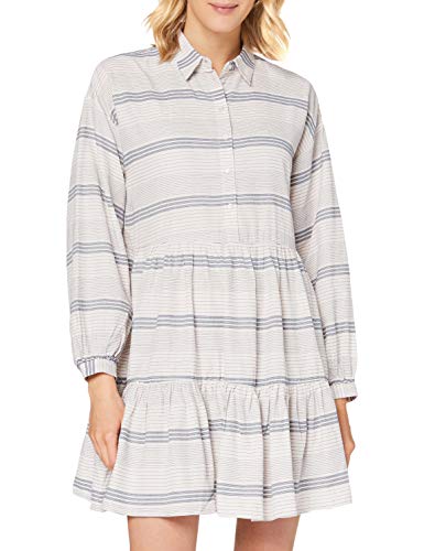 ONLY Onlmila L/S Short Dress WVN sukienka damska, szary (Pumice Stone Stripes: Dark Denim), 38 PL
