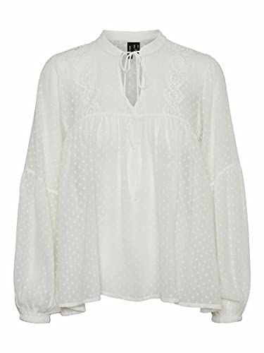 VERO MODA Vmmadeline L/S V-Neck Top Ga Noos bluzka damska, Snow White, XS