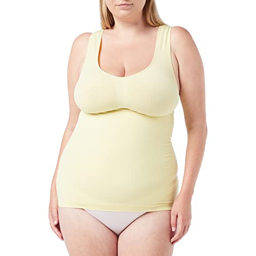 belly cloud Damski podkoszulek modelujący figurę bezszwowy top, żółty (trawa emonowa 749), 3XL