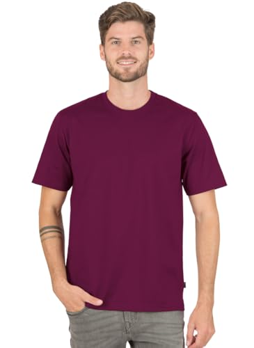 Trigema koszulka męska deluxe bawełna, czerwony (Sangria 089), S