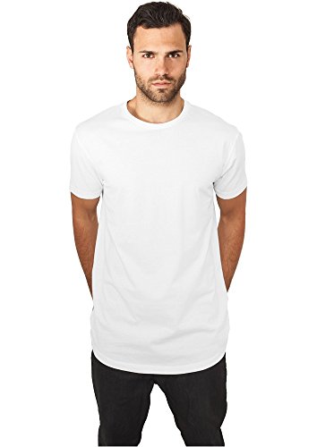 Urban Classics Męski T-shirt Shaped Long Tee jednokolorowy, długi krój koszulka męska w wielu kolorach, rozmiary XS-5XL, biały, S