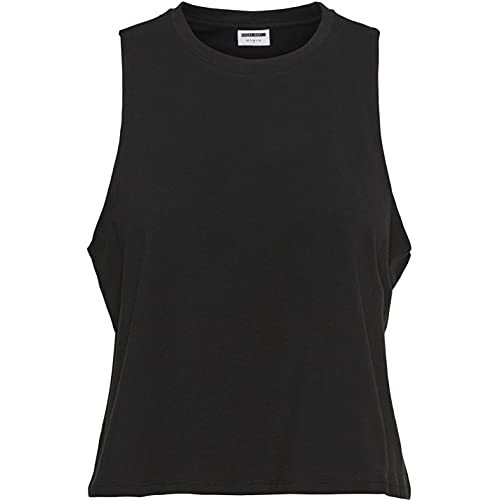 Noisy may Damska koszulka Nmhailey S/L Crop Tank Top Bg Noos, czarny, XS