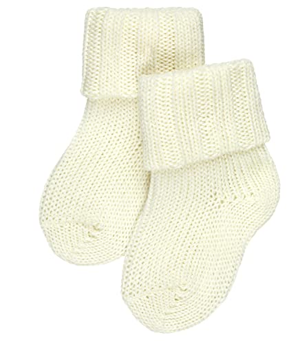 FALKE Uniseks - niemowlęta Skarpety Flausch B SO Bawełna, Wełna Merynosa jednokolorowe 1 Para, Biały (Off-White 2040), 62-68 (1-6 miesiące)