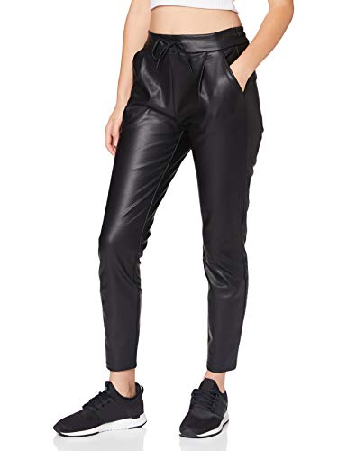 VERO MODA Damskie spodnie VMEVA MR Loose String Coated PNT GA NOOS, czarne, L/34, czarny, L