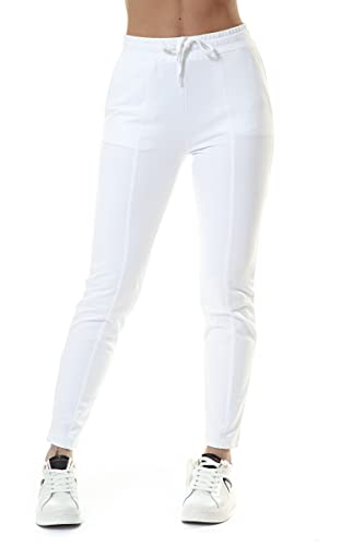 Moschino Damskie spodnie dresowe Shiny Instytucjonal Logo Print and Metallic Effect Hearts On the Back. Casual Pants