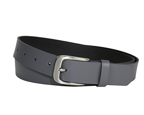 Vascavi Pasek skórzany, szerokość 3 cm, wyprodukowano w Niemczech, pasek z prawdziwej skóry, dla kobiet i mężczyzn, możliwość skrócenia, szary, 115 cm Łącznie Długość 125 cm