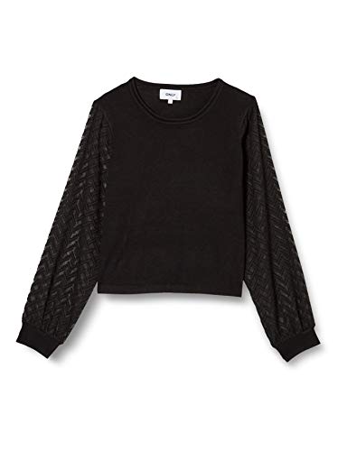 ONLY Damski sweter z dzianiny Texture, czarny, L