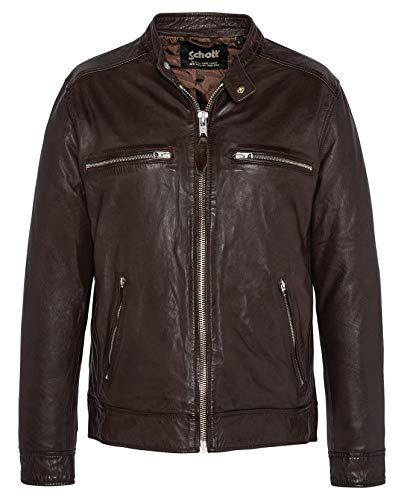 Schott NYC męska kurtka skórzana lcnewport, brązowy, XL