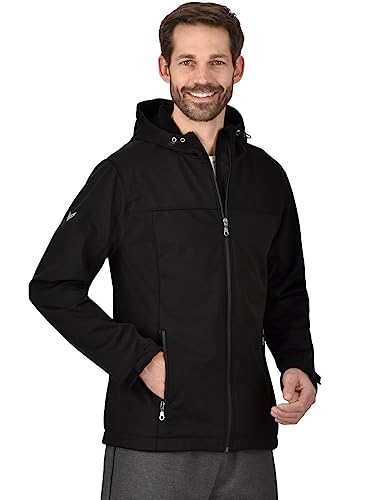 Trigema Męska kurtka z kapturem typu softshell, czarny (schwarz 008), XL