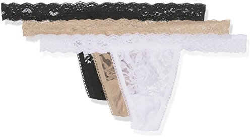 Sylvie Flirty Lingerie Damskie stringi Abby (3 sztuki), biały/kolor skóry/czarny, rozmiar uniwersalny duże rozmiary